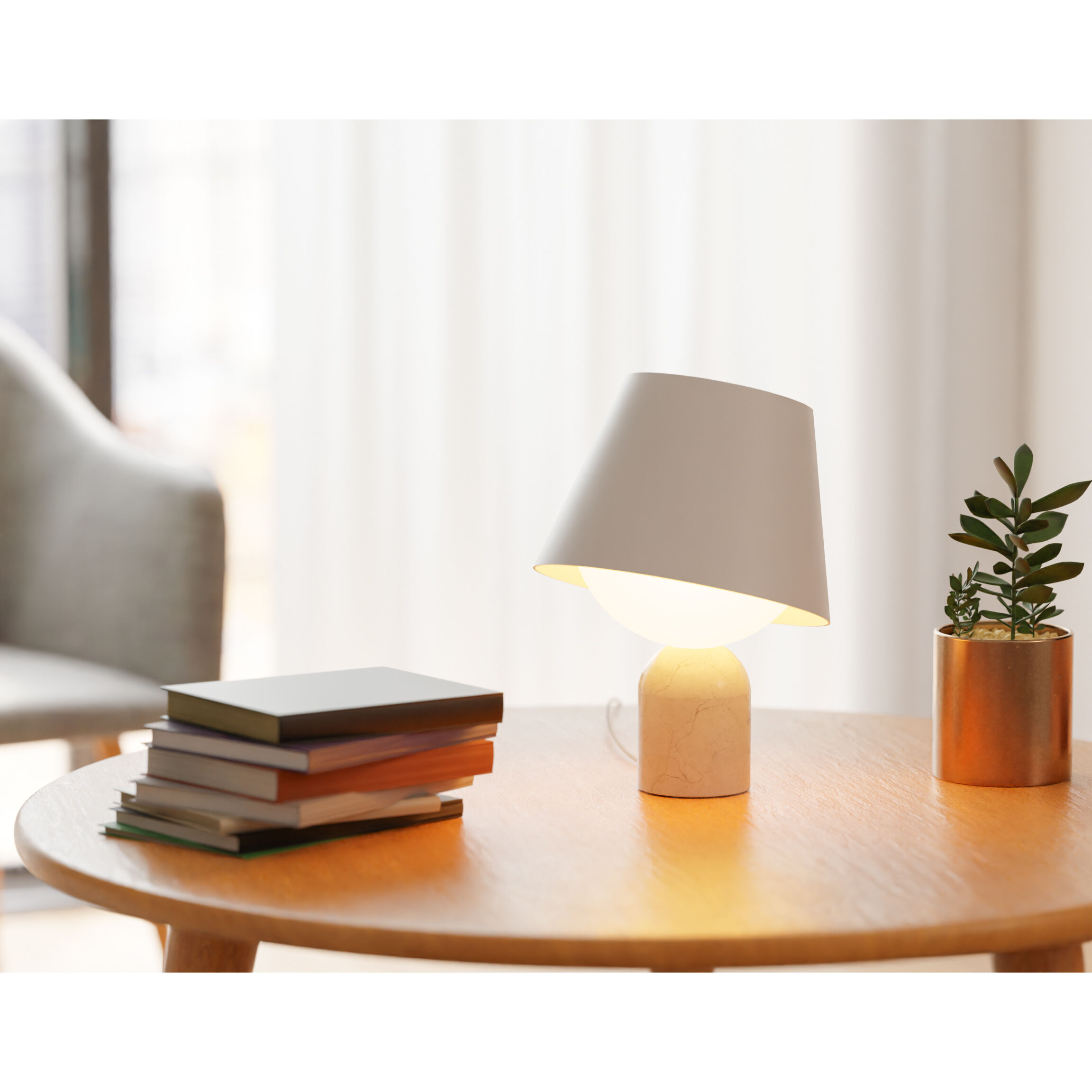 Dude 12.65 inch 7 watt Carrara White Table Lamp Portable Light